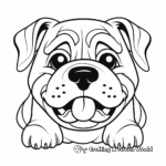 Cartoonish Bulldog Coloring Pages for Children 2