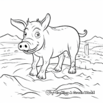 Cartoonish Pig Delighting in Mud Coloring Pages 3