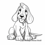 Cartoony Basset Hound Pages for Younger Colorers 1