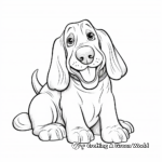 Cartoony Basset Hound Pages for Younger Colorers 3