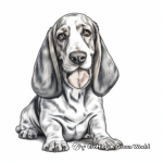 Cartoony Basset Hound Pages for Younger Colorers 4