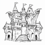 Castle And Dragon Coloring Pages: Medieval Fantasy 1