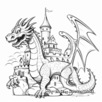 Castle And Dragon Coloring Pages: Medieval Fantasy 3