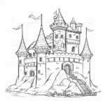 Castle And Dragon Coloring Pages: Medieval Fantasy 4