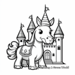 Castle and Unicorn Coloring Pages for Children 3
