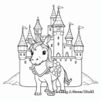 Castle and Unicorn Coloring Pages for Children 4