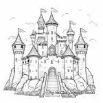 Castles And Queens Coloring Pages for Kids 1