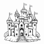 Castles And Queens Coloring Pages for Kids 4