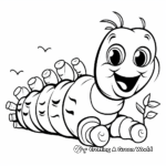 Caterpillar to Butterfly Process Worm Coloring Pages 2