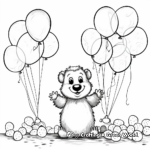 Celebration of Groundhog Day with Balloons Coloring Pages 2
