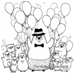 Celebration of Groundhog Day with Balloons Coloring Pages 3
