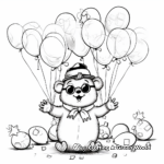 Celebration of Groundhog Day with Balloons Coloring Pages 4