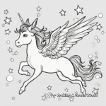 Celestial Flying Unicorn Among Stars Coloring Page 3