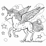 Celestial Flying Unicorn Among Stars Coloring Page 4