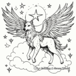 Celestial Night Sky Winged Wolf Coloring Pages 2