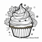 Celestial Unicorn Cupcake Coloring Pages 1