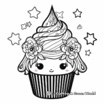 Celestial Unicorn Cupcake Coloring Pages 3