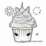 Celestial Unicorn Cupcake Coloring Pages 4