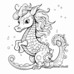 Celestial Unicorn Seahorse Coloring Sheets 2