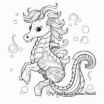 Celestial Unicorn Seahorse Coloring Sheets 4