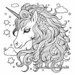 Celestial Unicorn With a Rainbow Mane Coloring Pages 2