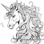 Celestial Unicorn With a Rainbow Mane Coloring Pages 3