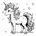 Celestial Unicorn With a Rainbow Mane Coloring Pages 4
