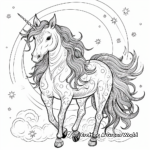 Celestial Unicorn with the Moon Coloring Pages 1