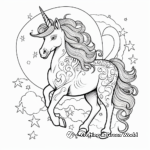 Celestial Unicorn with the Moon Coloring Pages 3