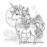 Celestial Unicorn with the Moon Coloring Pages 4