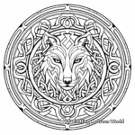 Celtic Wolf Mandala Coloring Pages 1
