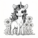 Certified Unicorn Among Daisies Coloring Pages 3