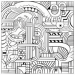 Challenging Abstract Pattern Coloring Pages 3