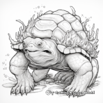 Challenging Detailed Snapping Turtle Anatomy Coloring Pages 1