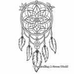 Challenging Patterned Dream Catcher Coloring Pages for Adults 2