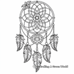 Challenging Patterned Dream Catcher Coloring Pages for Adults 4