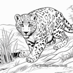Challenging Snow Leopard Hunting Scene Coloring Pages 2