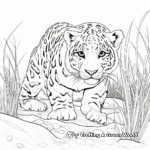 Challenging Snow Leopard Hunting Scene Coloring Pages 3