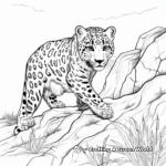 Challenging Snow Leopard Hunting Scene Coloring Pages 4