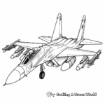 Challenging Sukhoi-57 Fighter Jet Coloring Pages 4