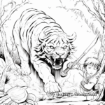 Challenging Tiger Hunt Coloring Pages 1