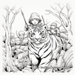 Challenging Tiger Hunt Coloring Pages 2