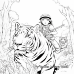 Challenging Tiger Hunt Coloring Pages 4