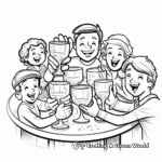 Champagne Toast and Cheers Coloring Pages 1