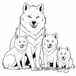 Charming Arctic Wolf Family Coloring Pages 3