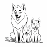 Charming Arctic Wolf Family Coloring Pages 4