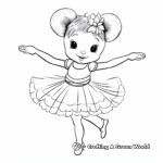 Charming Ballerina Rat Coloring Pages 1