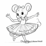 Charming Ballerina Rat Coloring Pages 2