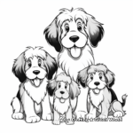 Charming Bernedoodle Family Coloring Pages 1