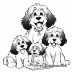 Charming Bernedoodle Family Coloring Pages 3